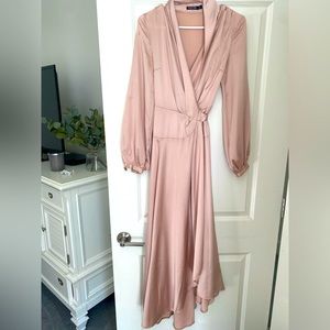 Nasty Gal Champagne Wrap Maxi Dress